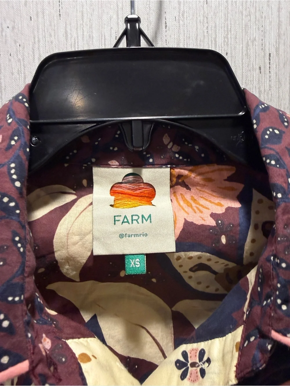 FARM Rio Ainika Chill Burgundy Blouse XS